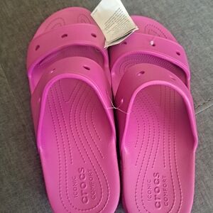 CROCS Classic V2 Slides Pink Mens Sz14